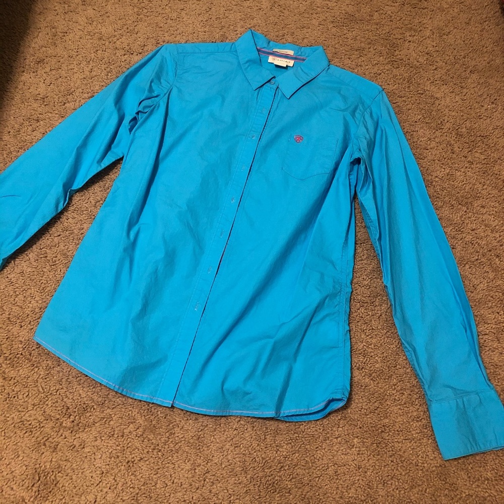 Ariat Turquoise Button Up Collared Show Shirt